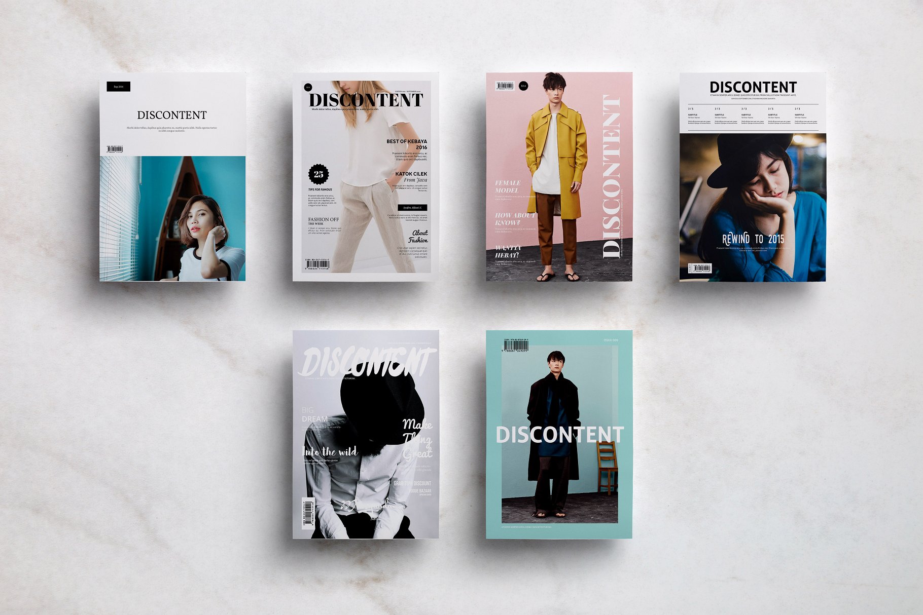 时装主题杂志模板 Discontent Magazine插图(1)