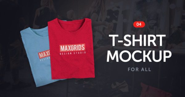 男士T恤印花设计堆叠效果图样机模板04 T-Shirt Mockup 04