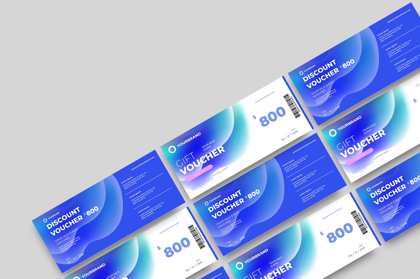 时尚高端简约多用途的新年圣诞节打折促销sale礼品券入场券门票设计矢量模板-2插图