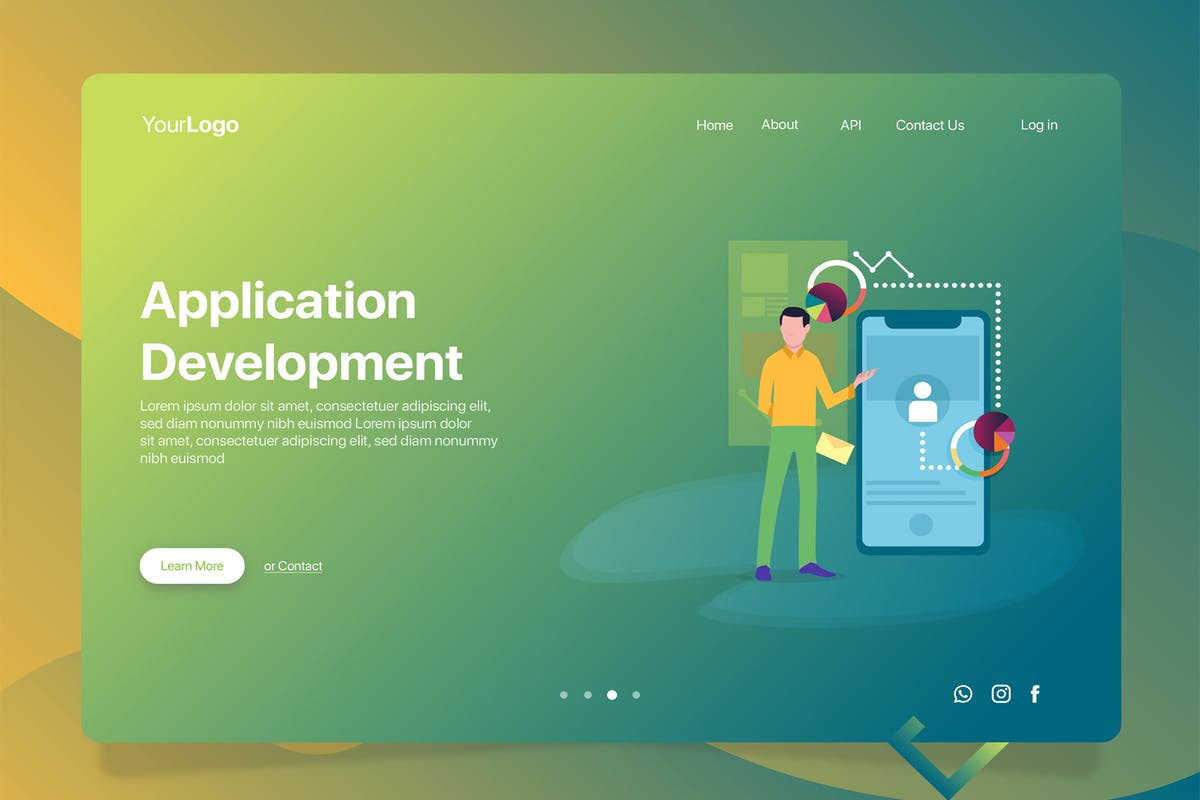APP应用开发概念插画Banner&着陆页模板 Apps Development – Banner & Landing Page插图