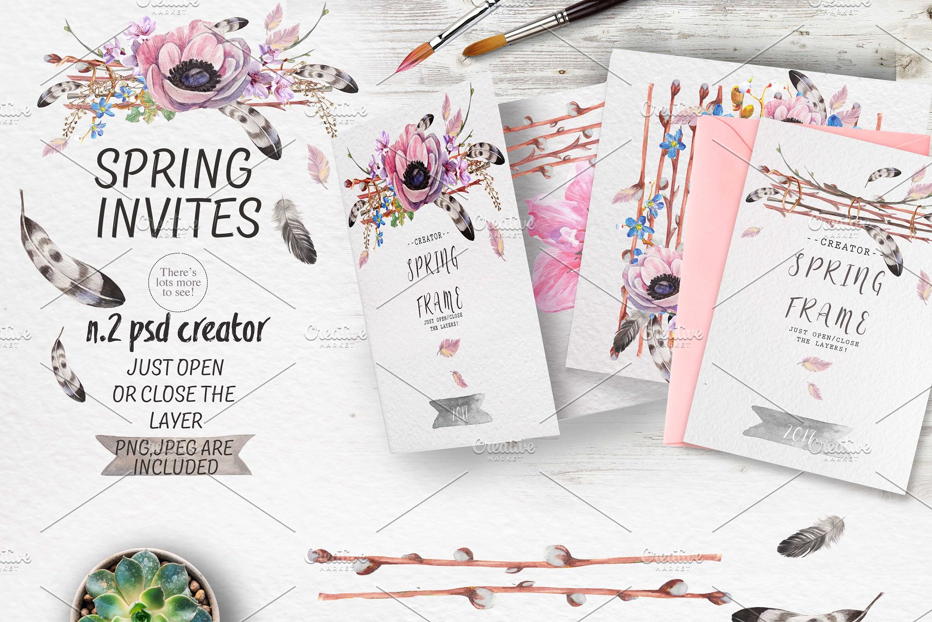 极力推荐:“春暖花开”水彩花卉设计素材包 "Spring bloom" 80 png插图(4)