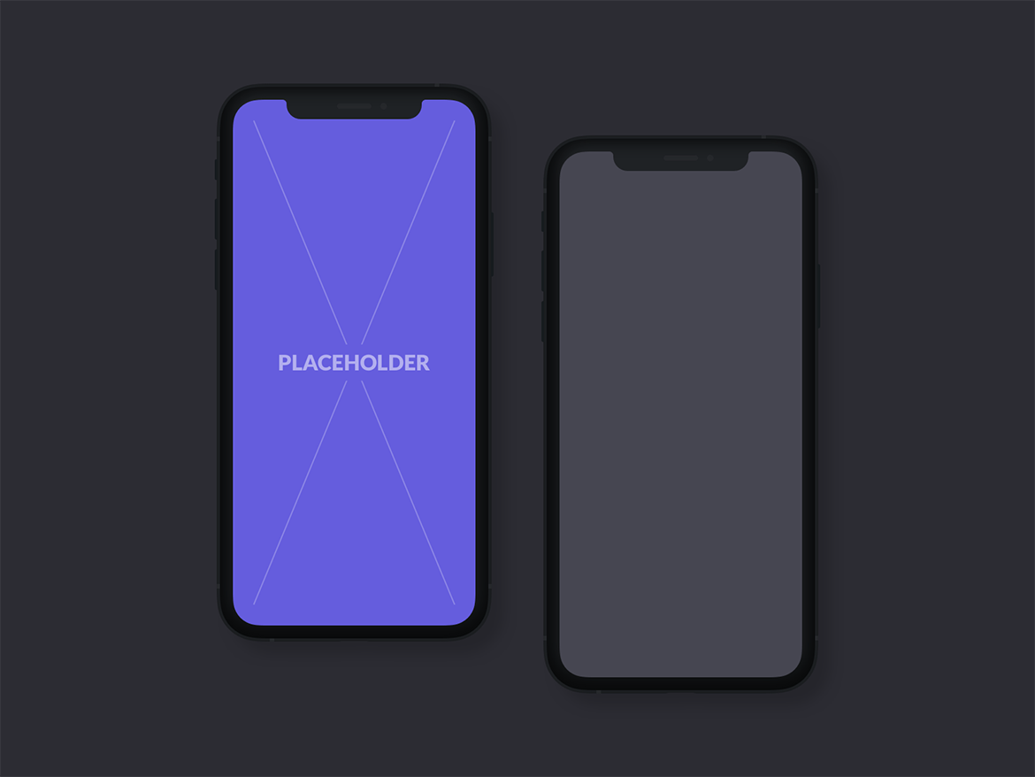刘海屏iPhone手机等距网格素材库精选样机模板[黑色版本] Presentation Mockups Dark插图(3)