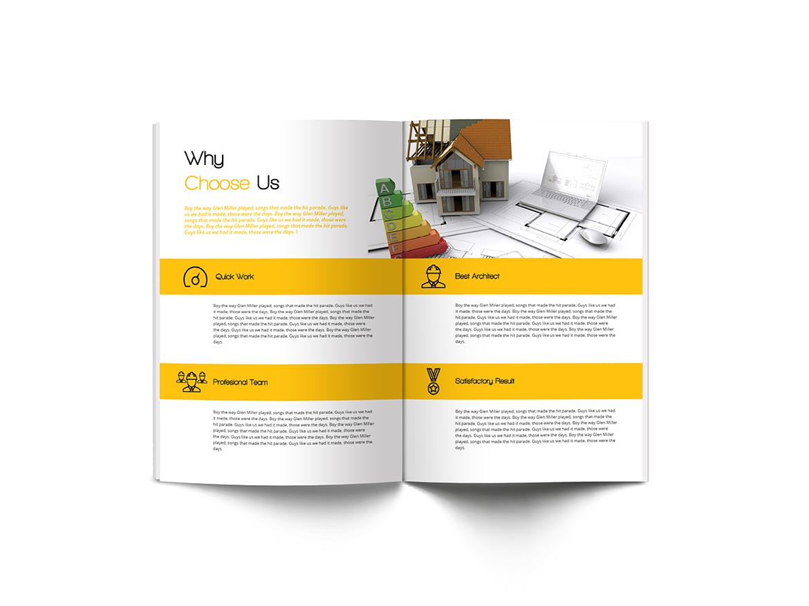 高品质的简约多用途A4尺寸房地产建筑施工楼书画册宣传册杂志设计模板（indd）插图(10)