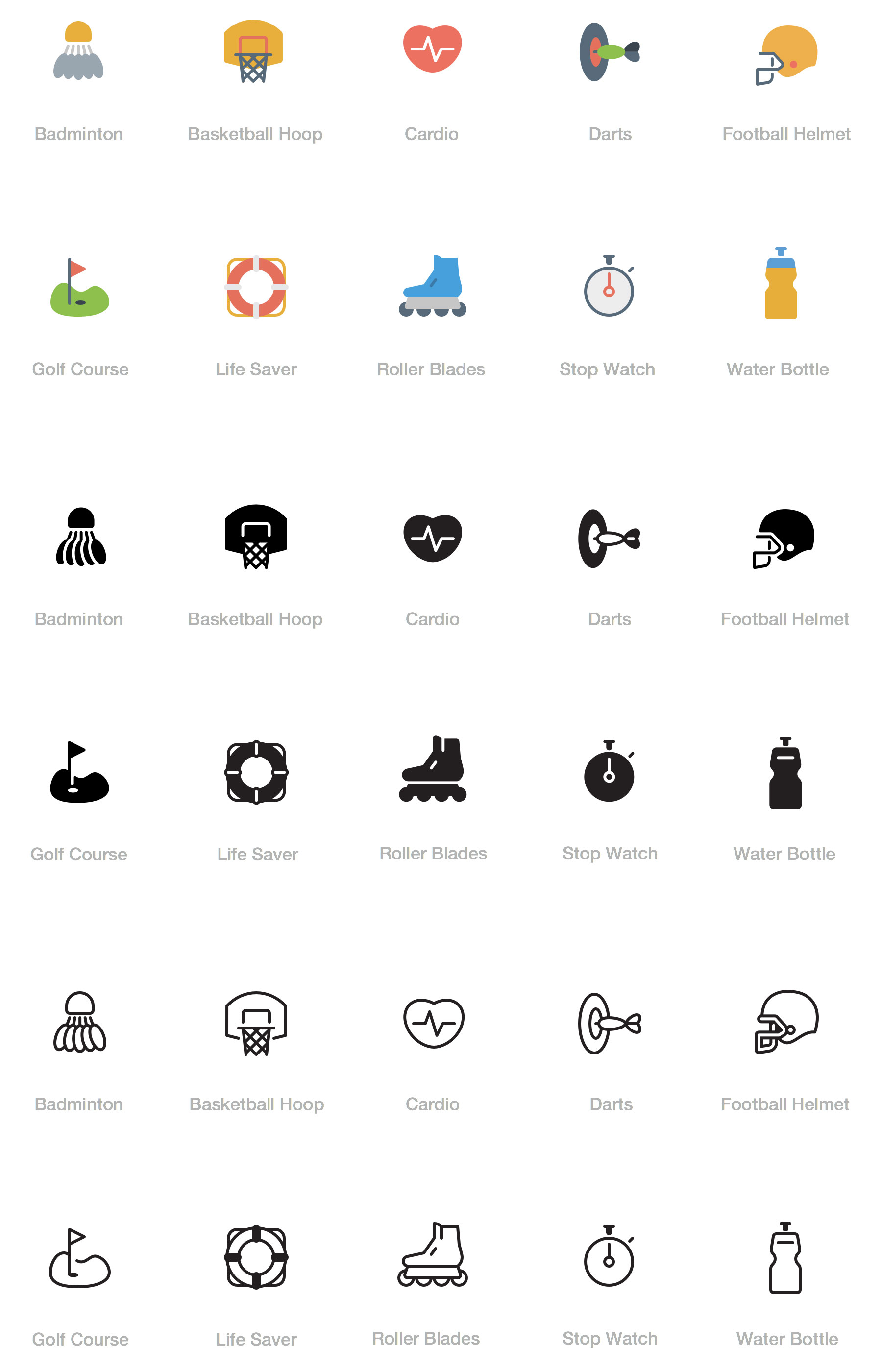 Sports & Fitness Icon Set