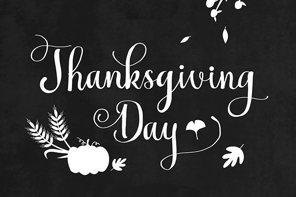 黑白简约风格感恩节主题海报设计模板[PSD]