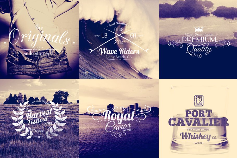 复古徽章标签Logo模板V.1 Vintage Labels & Badges Vol.1插图(1)