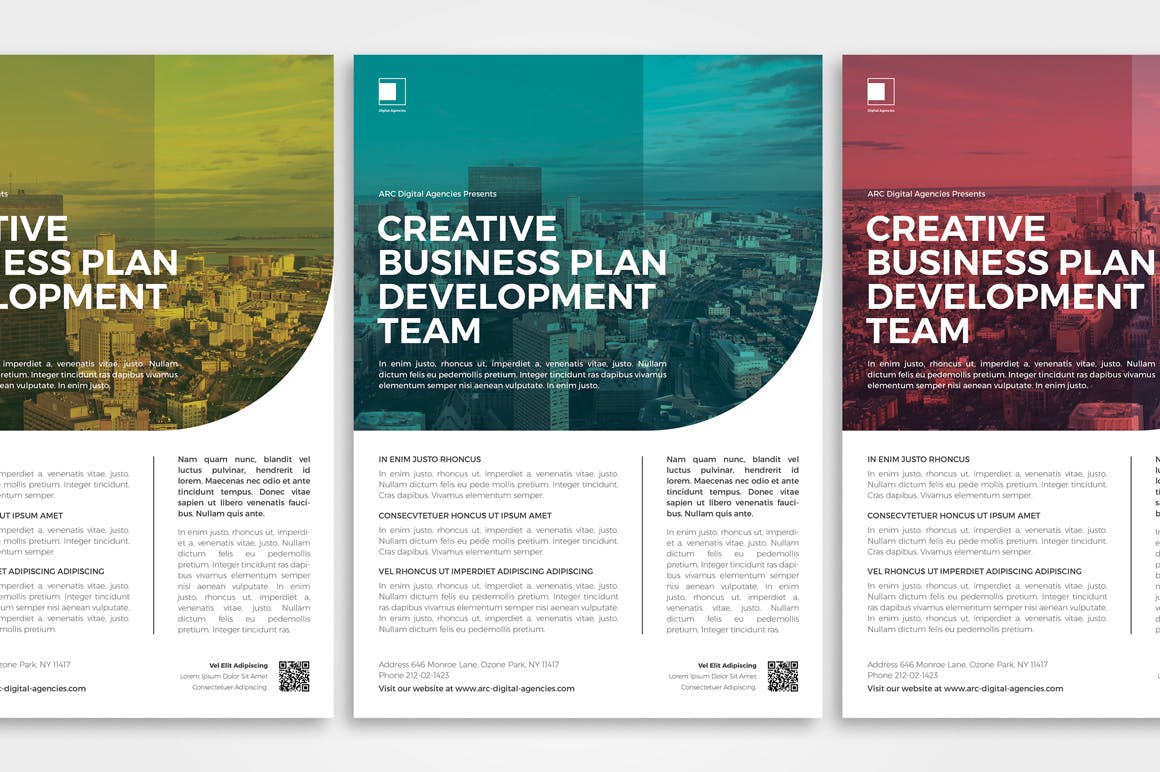 多色企业宣传海报/传单设计模板 Multicolor Corporate Flyer插图(2)