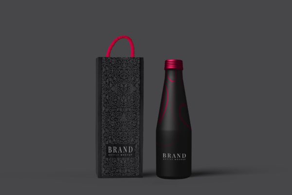 金属饮料瓶包装设计样机模板 Metal Bottle Package Mockup
