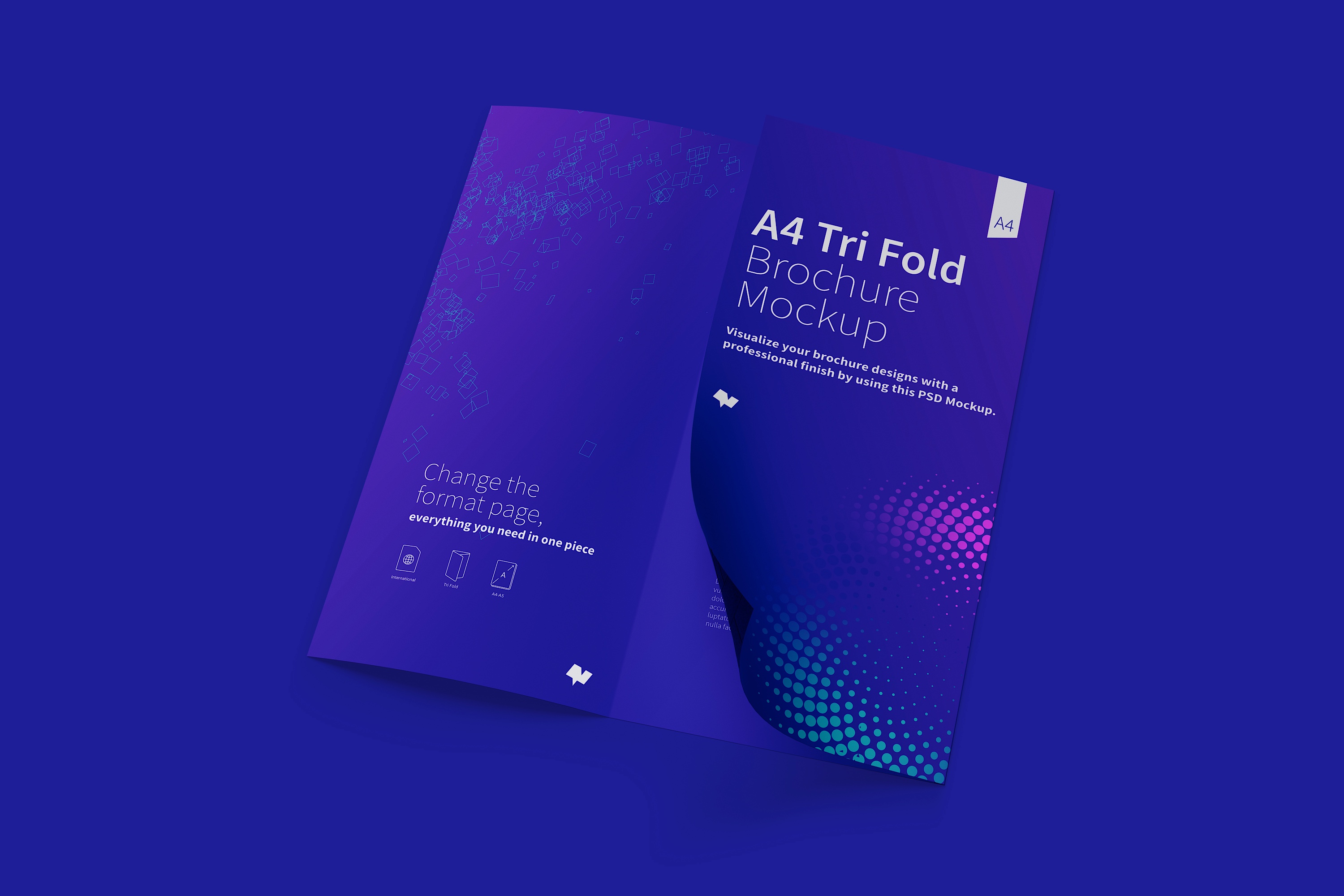 A4尺寸三折页设计传单/小册子设计样机04 A4 Trifold Brochure Mockup 04插图(4)