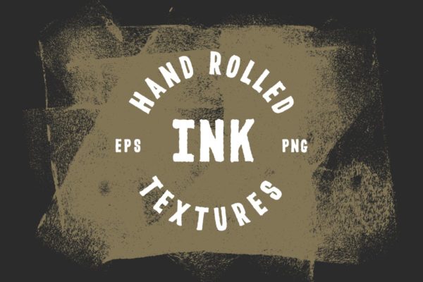 高分辨率滚墨矢量纹理复古做旧设计素材 Rolled Ink Textures