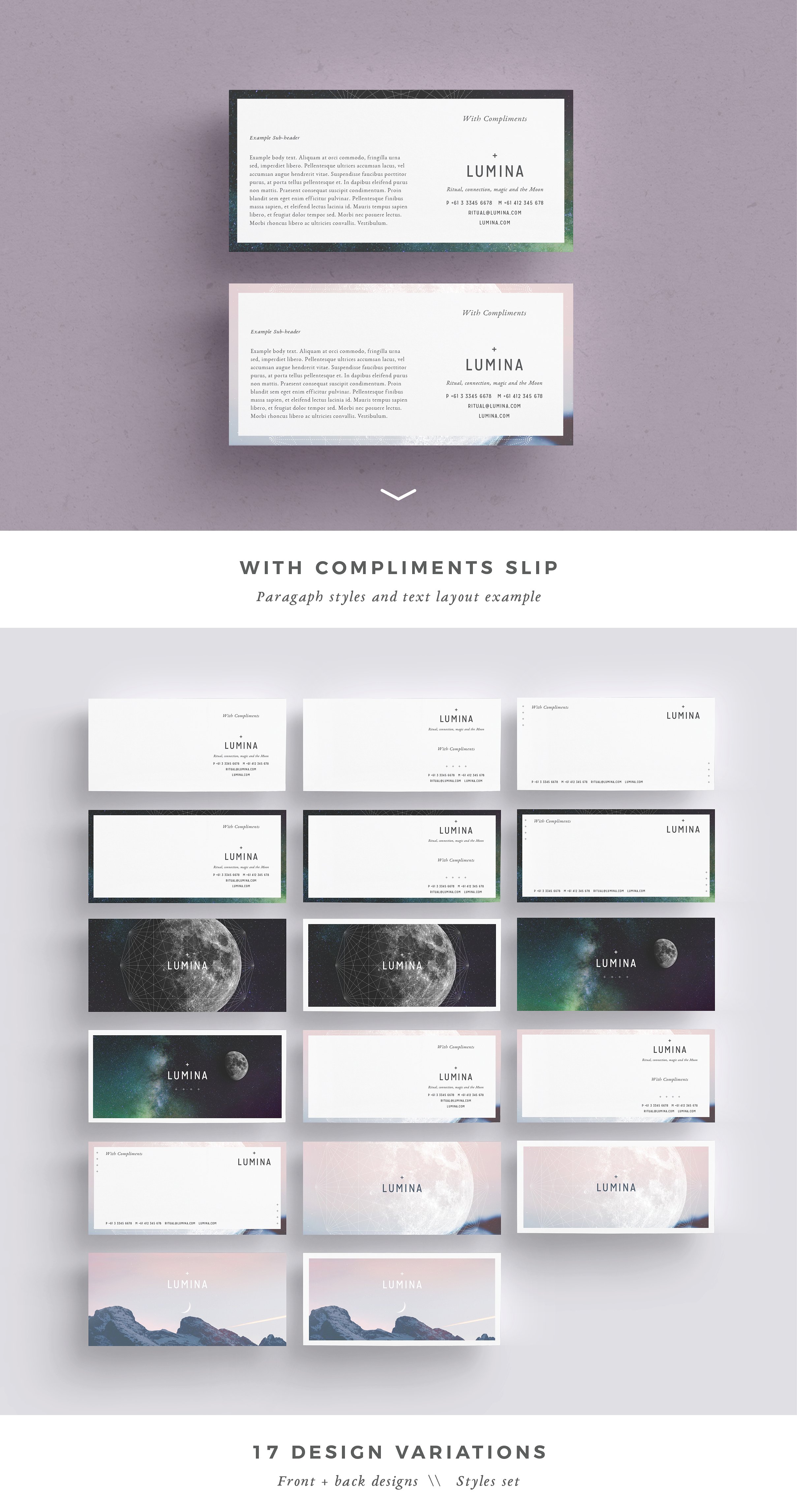 漂亮多用途信笺模板 LUMINA Letterhead + Comps插图(2)
