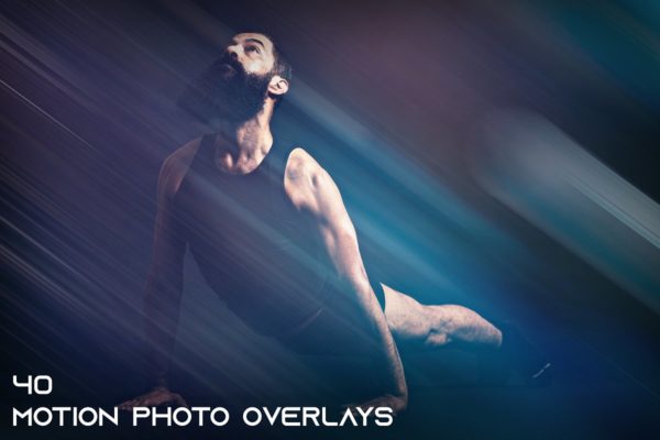 专业运动光线照射效果动态照片叠层背景