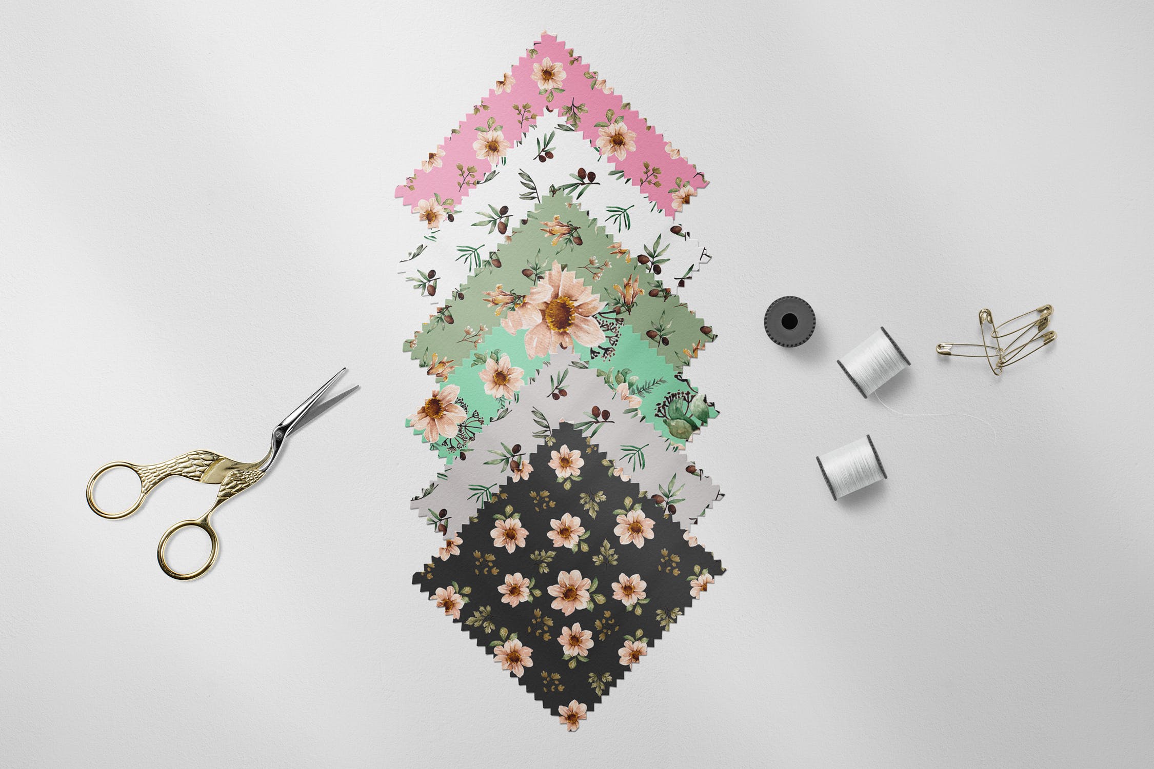 植物花卉水彩手绘图案纹样背景设计套装 Floral Botanical Watercolor Set插图(1)