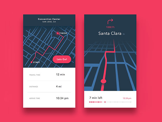 地图应用界面素材之家精选sketch素材