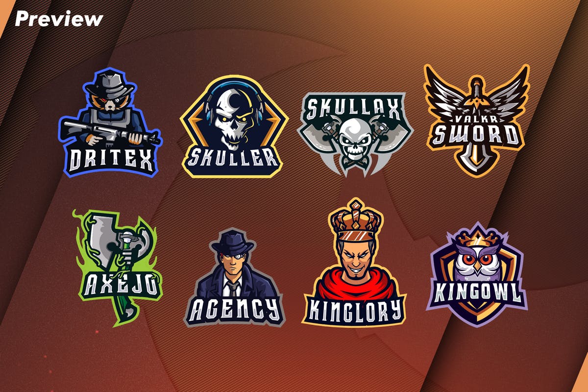 电子竞技俱乐部队徽Logo设计素材库精选模板合集 E Sports Logo Bundle插图(6)