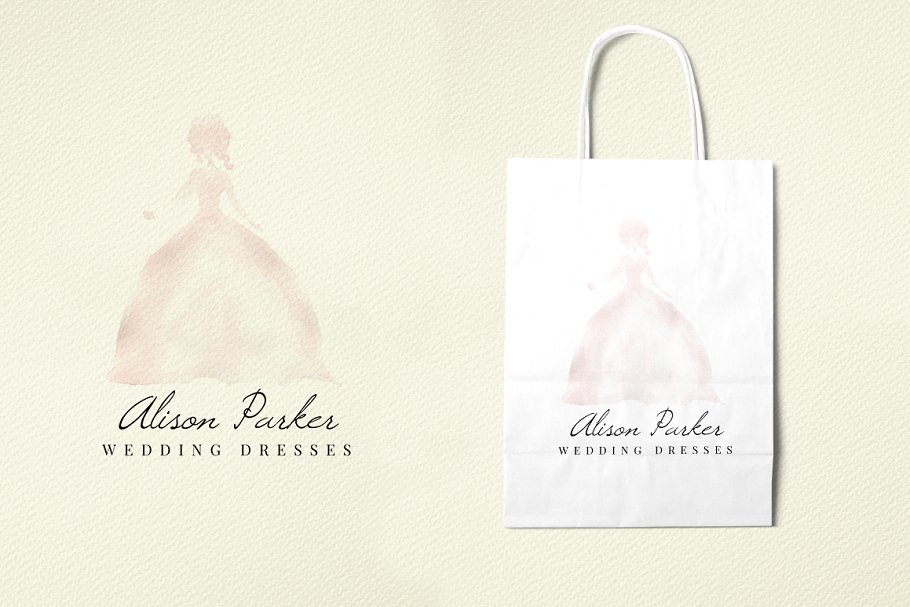 50枚预设水彩风格Logo模板 50 Premade Watercolor Logos插图(3)