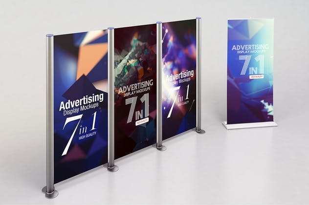 高品质易拉宝海报广告展示样机模板 Advertising Display Mockups插图(7)
