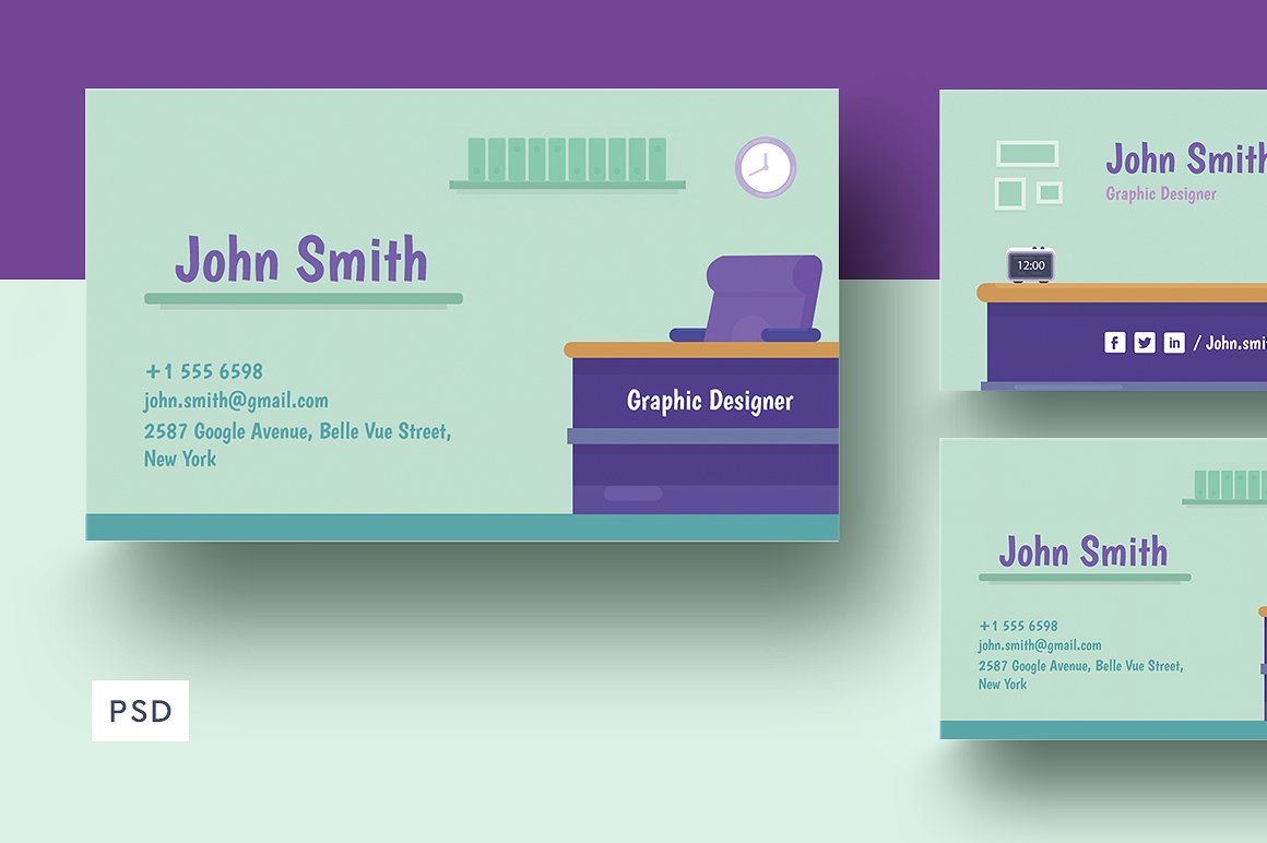 个性的时尚简约设计师名片设计模板插图(2)