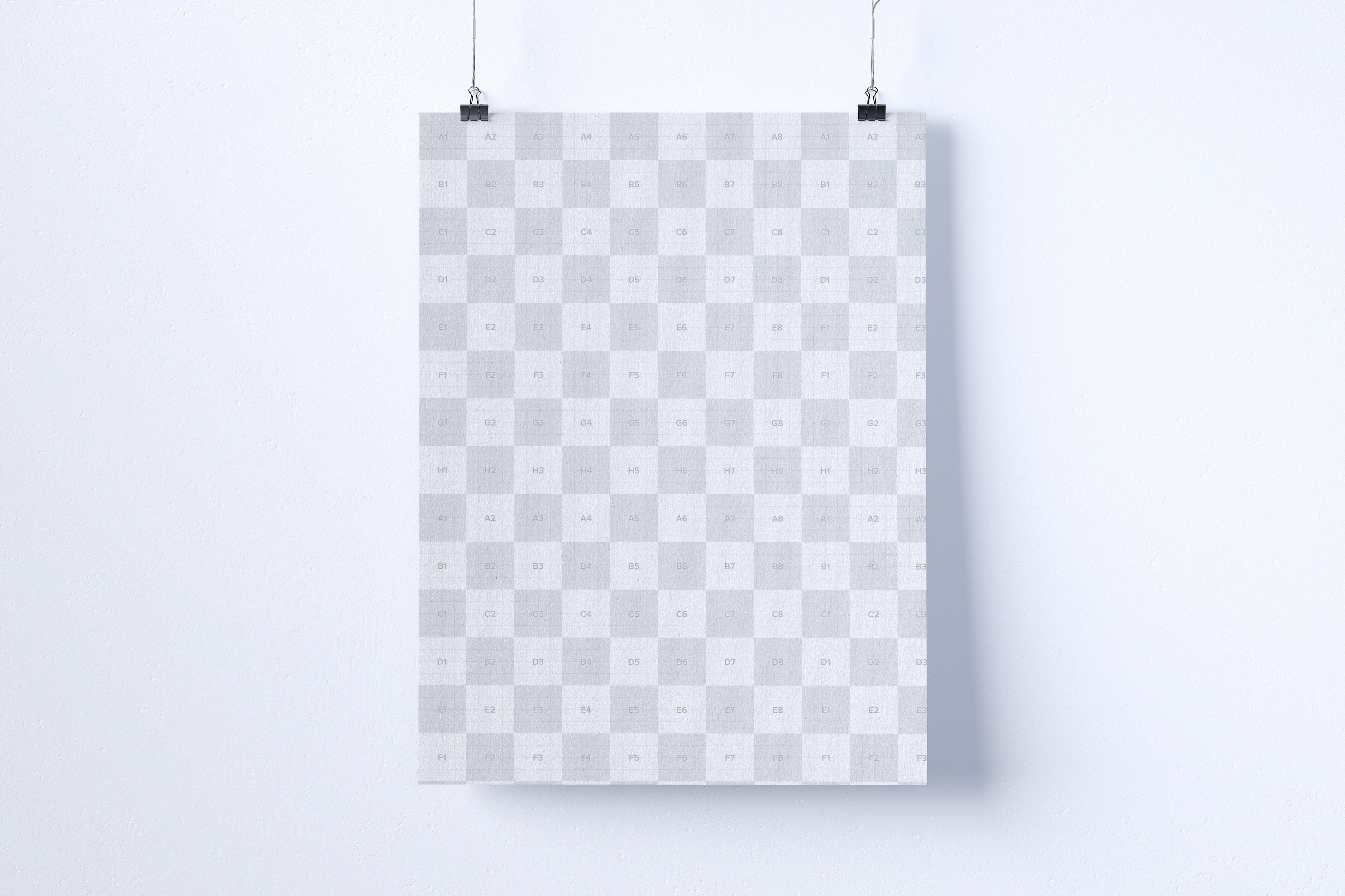 海报排版设计悬挂张贴效果预览样机模板 2:3 portrait hanging poster mockup插图