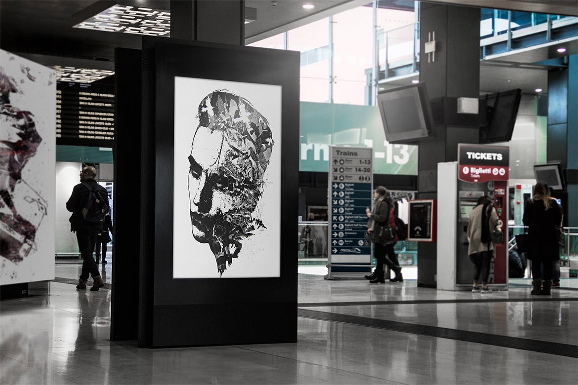 室内广告海报设计展示图样机模板 Adv Flyer Mock-up插图