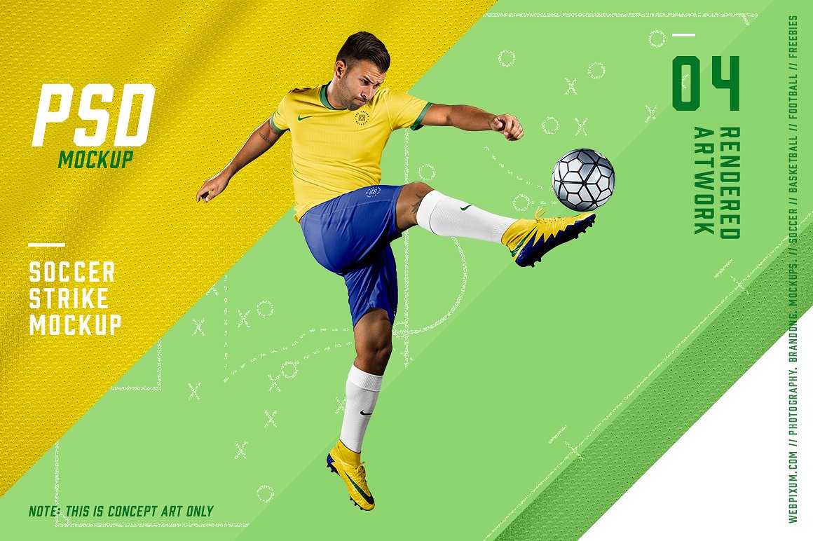 十分动感的世界杯足球运动服球衣样机展示模型mockups插图(3)
