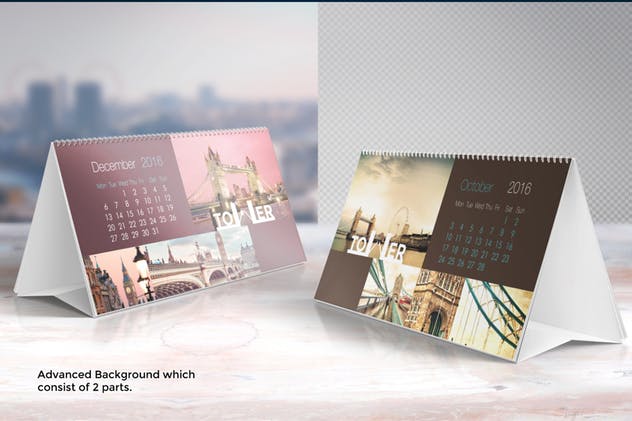 台历日历设计效果图样机素材库精选模板v2 Desk Calendar Mock-Up vol.2插图(3)