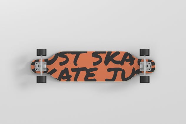 双翘长滑板图案设计样机 Freeride Longboard Mockup插图(4)