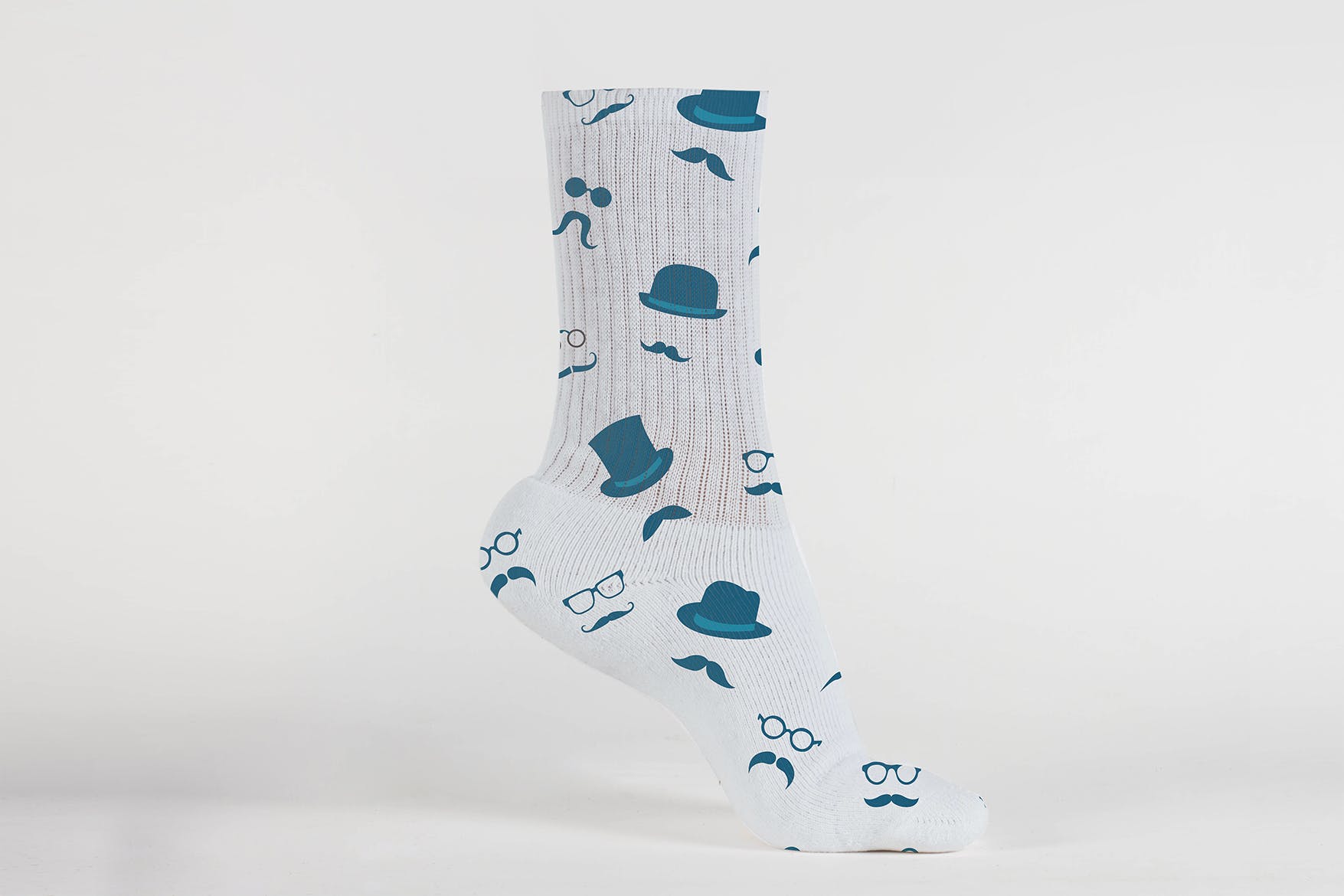 中性袜子印花设计效果图样机模板 Unisex Presentation Socks Mockup插图(1)