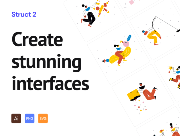 素材库下午茶：多彩人物角色矢量插画素材合集