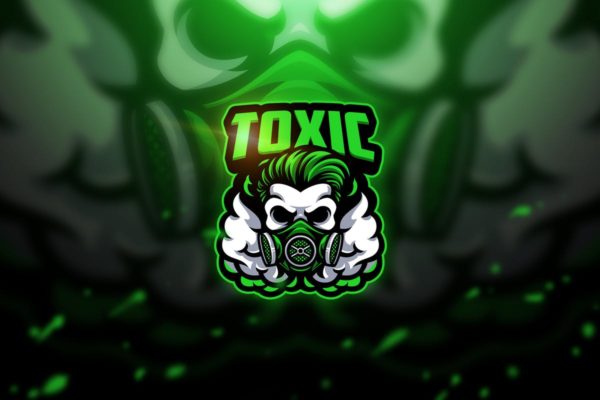 生化危机骷髅头电子竞技队徽Logo模板V1 Toxic skull – Mascot &amp; Esport Logo