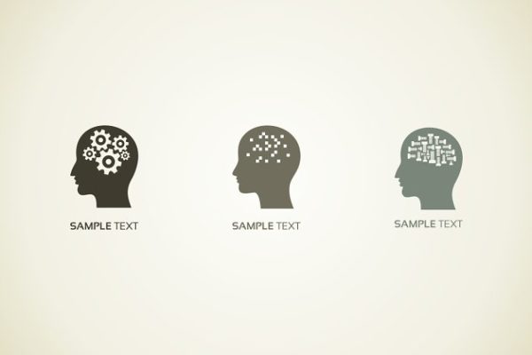 脑力开发主题Logo模板 Head logo