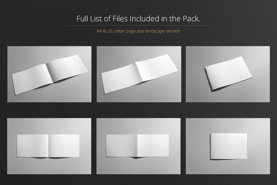 产品手册企宣小册子样机模板 Brochure Mock-Up / A4 Landscape插图(4)