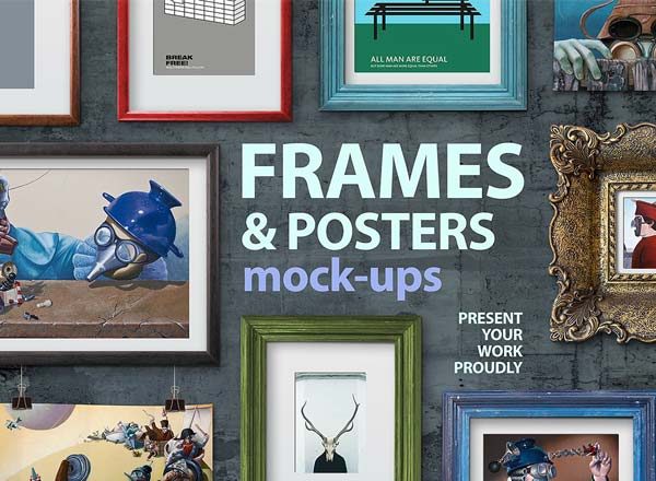 一套免费又完美的画框Mockups下载[PSD]