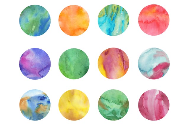 绚丽多彩水彩颜料肌理纹理背景套装 Multicolored Watercolor Pack插图(1)