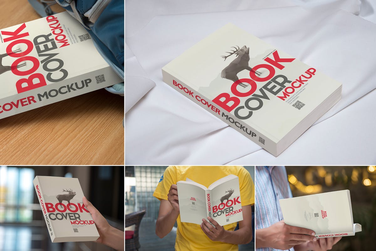 书籍封面设计样机模板 Gorgeous Book Cover Design Mockups插图