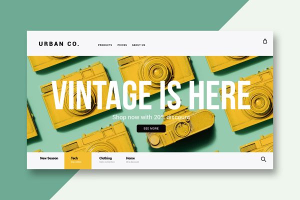 创意商品网上商城着陆页设计素材库精选模板 Online Store – Landing Page