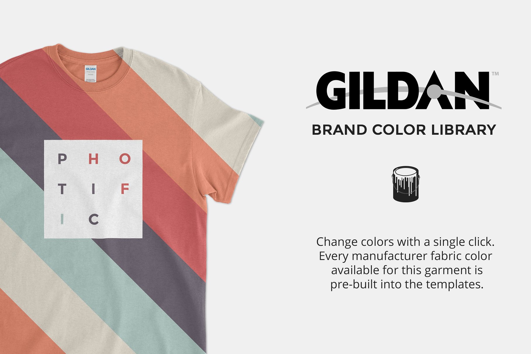 厚纺棉布圆领T恤样机 Gildan 5000 Heavy Cotton T Mockups插图(5)