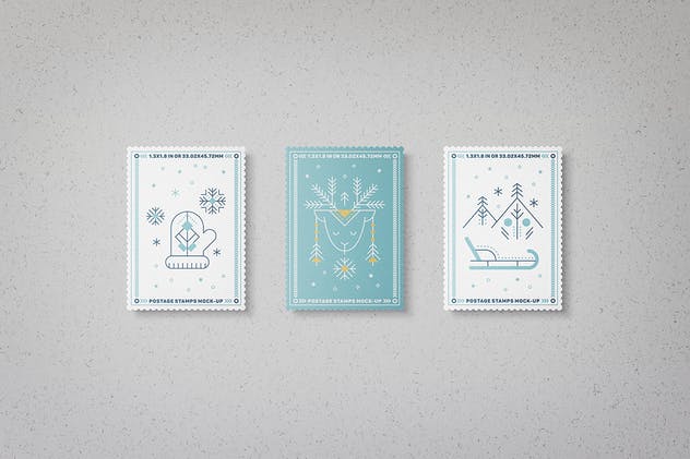 极简主义时尚邮票样机模板 Postage Stamps Mock-Ups插图(1)