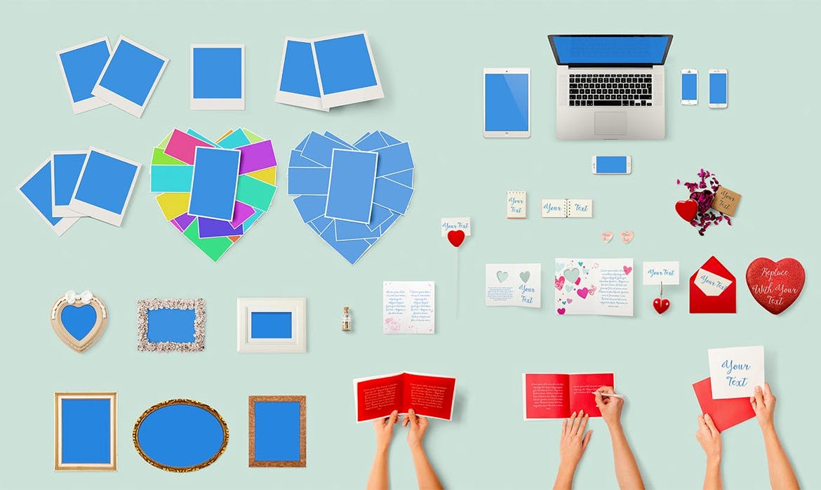 高品质的情人节爱情结婚婚礼元素素材样机展示模型mockups大集合插图(1)