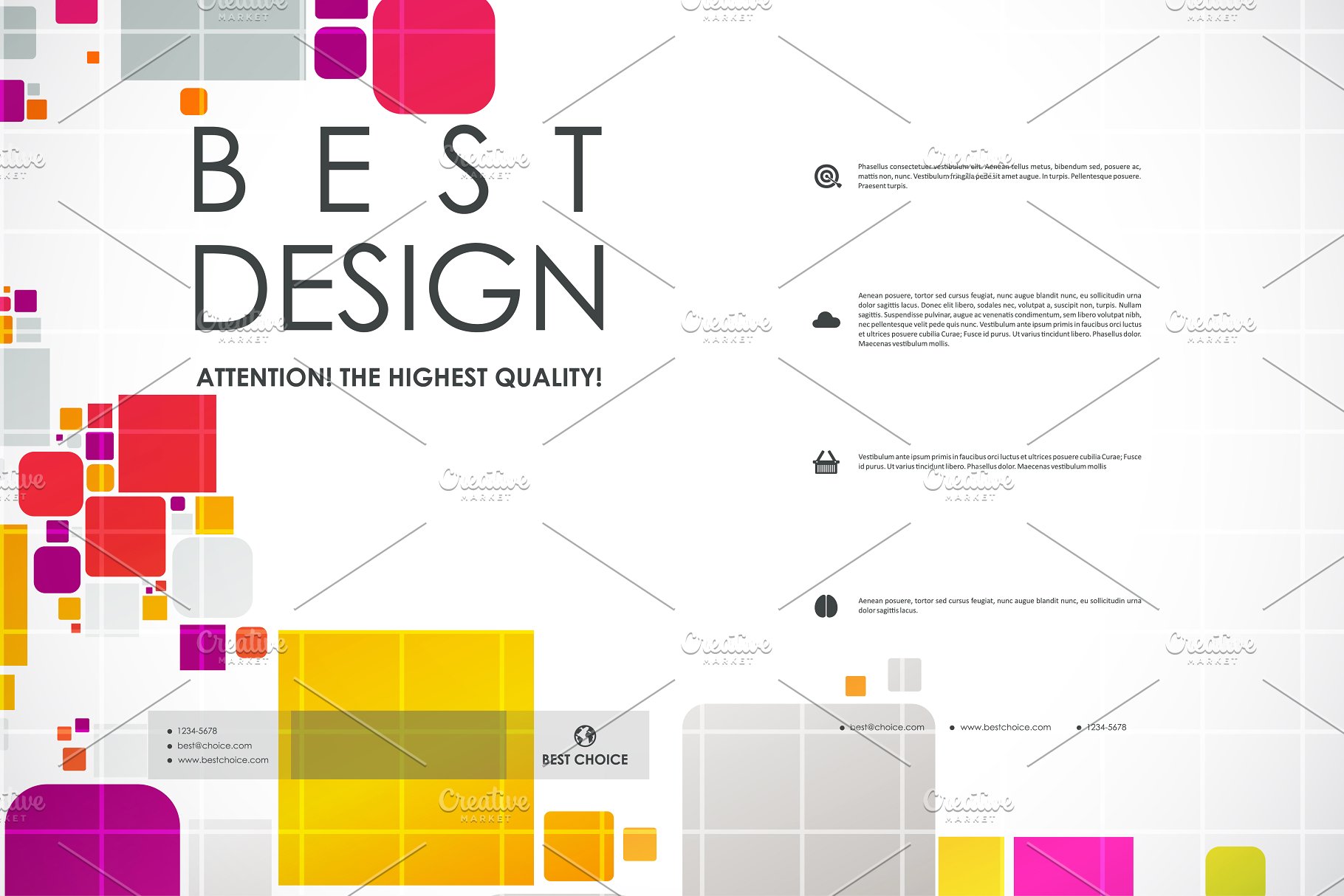 37款格子抽象图形背景小册子模板 37 Abstract Brochures插图(8)