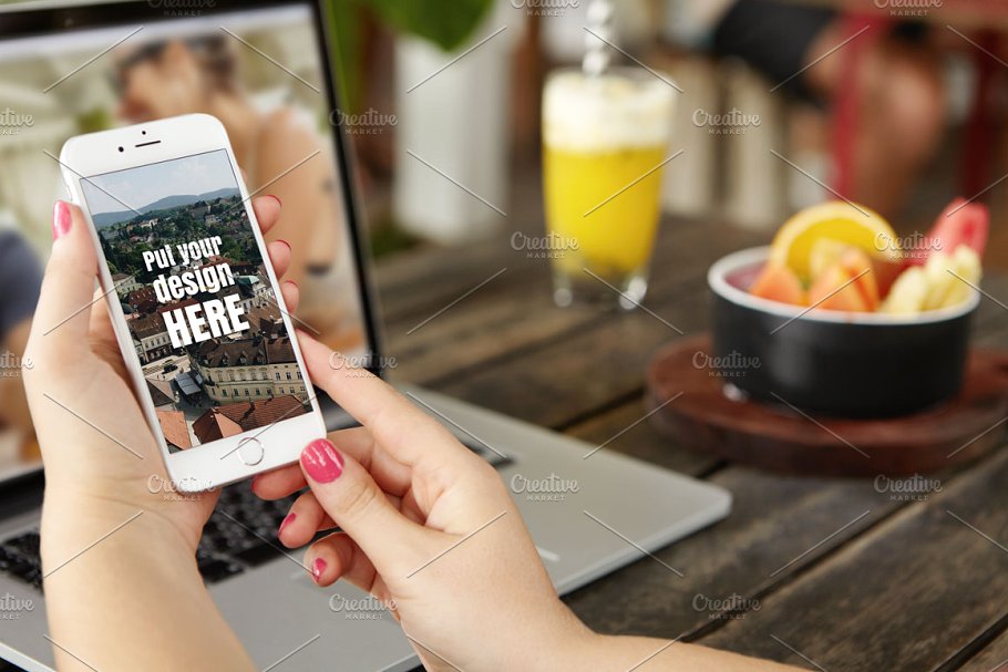 手持iPhone手机样机模板 iPhone Mockups插图(5)