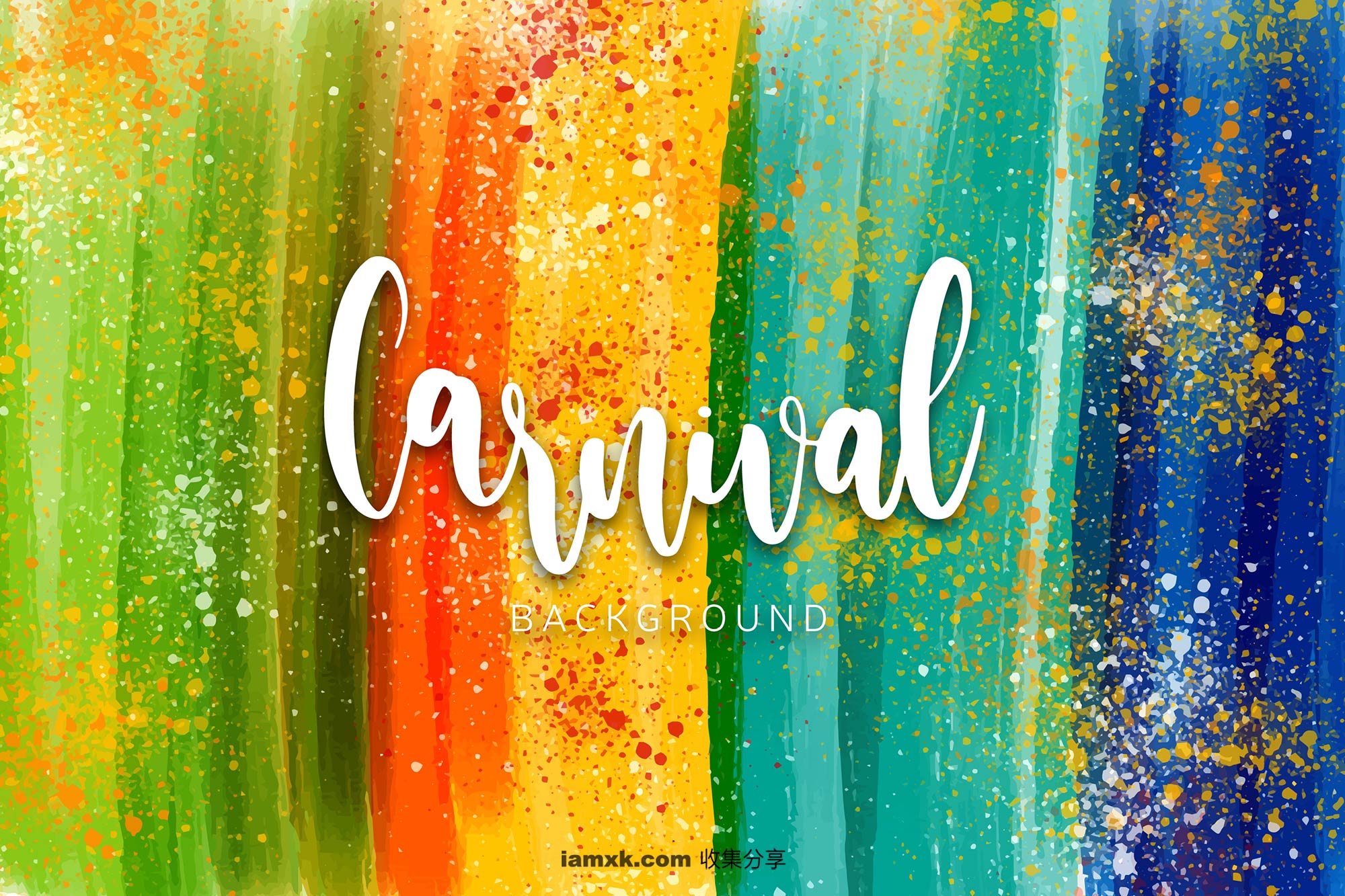 嘉年华水彩背景 Watercolor carnival background插图