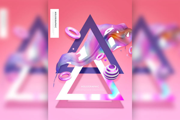 三角形&流体渐变炫彩海报设计素材