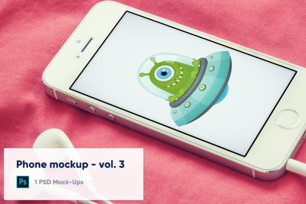 红色背景iPhone手机屏幕预览素材库精选样机v2 Phone on red background mockup – Vol. 3