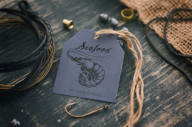 复古海洋动物吊牌标签样机 Sea Vintage Mock Up插图(6)