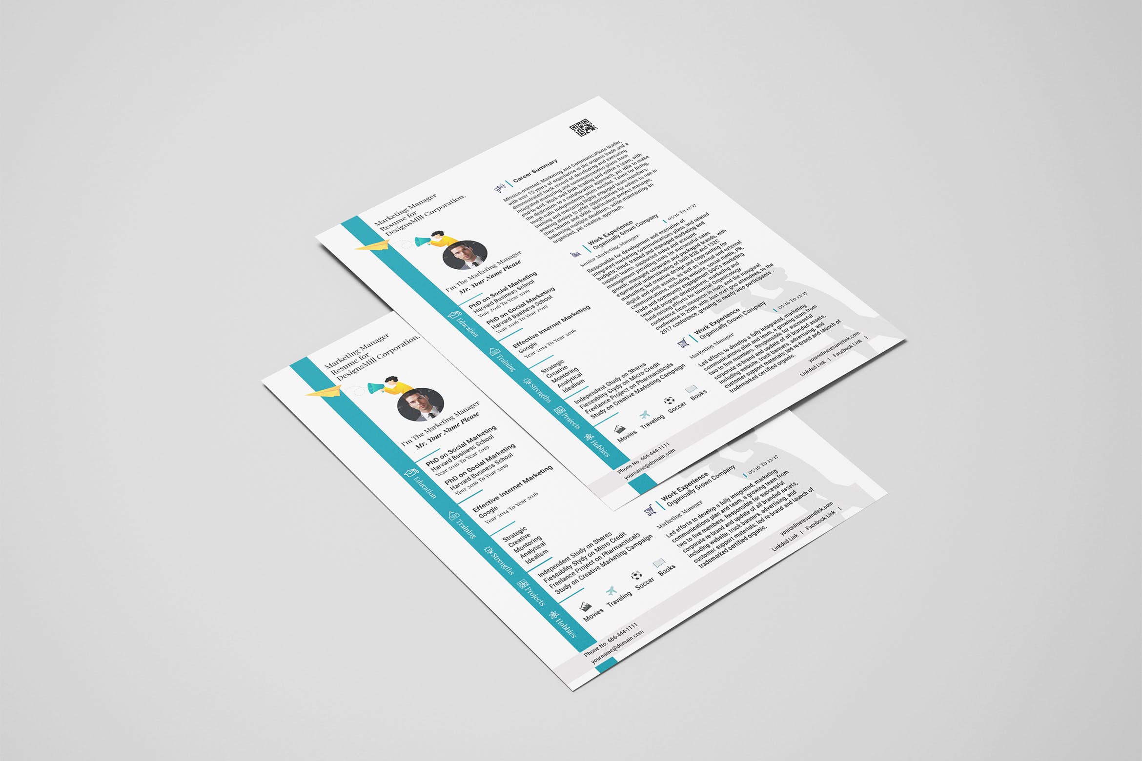 营销经理单页素材库精选简历模板 Marketing Manager Resume插图