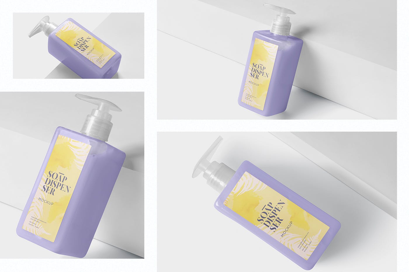 洗发水/沐浴露按压瓶设计效果图素材库精选 Soap Dispenser Mockup Rectangle – Medium Size插图(1)
