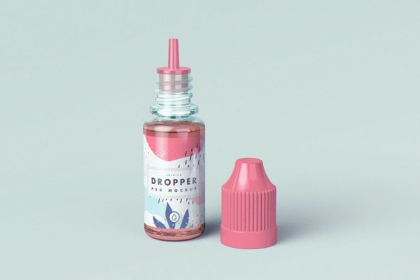 电子烟烟油滴管瓶外观设计样机模板 Vape Dropper Bottle MockUp