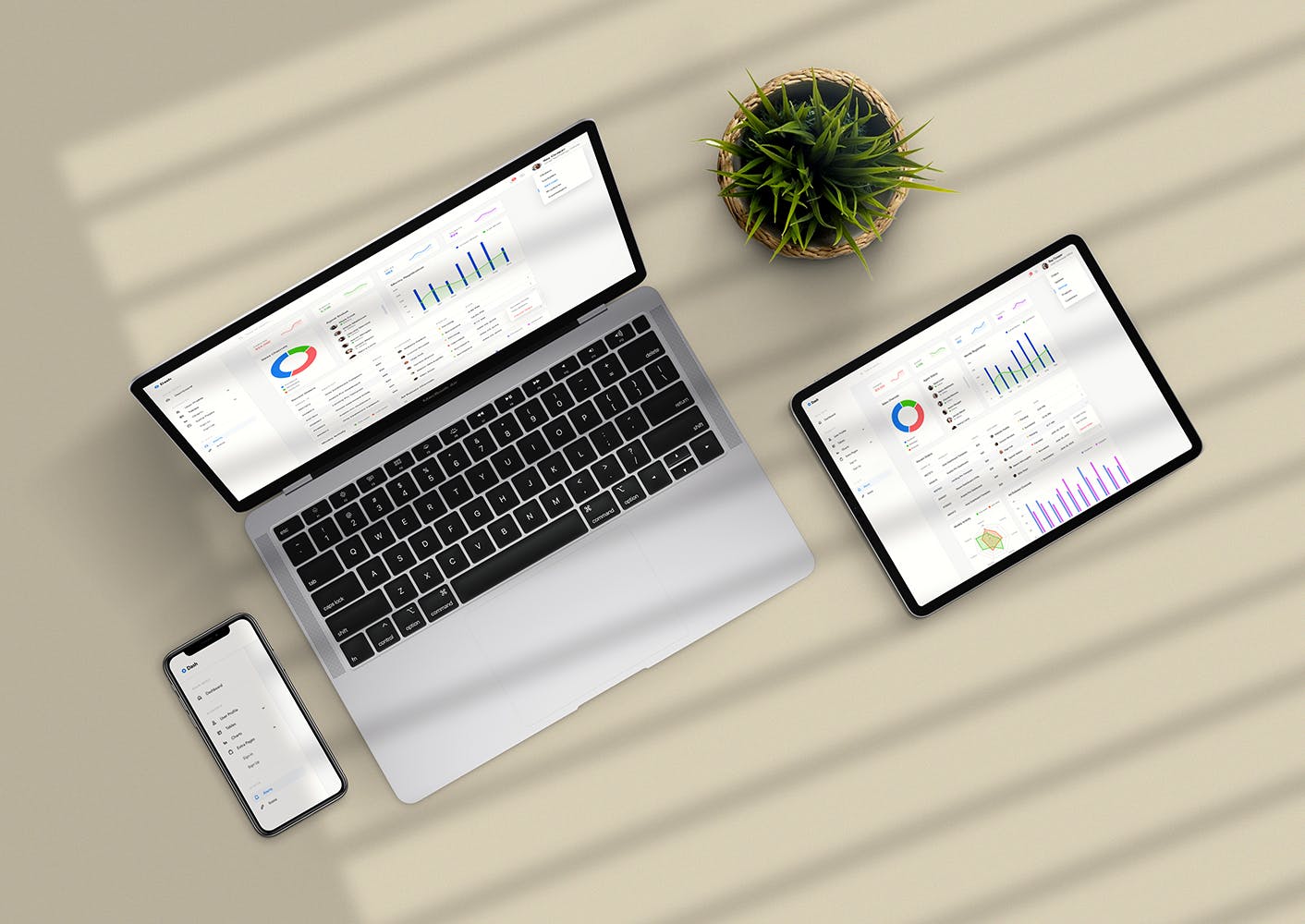 手机/平板电脑/笔记本电脑响应式设计效果图素材库精选样机v05 Responsive Device Mockup Vol 05插图(1)