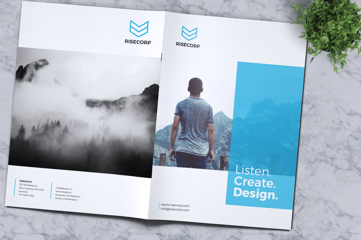 时尚清新简约的房地产楼书品牌手册画册时尚杂志书籍装帧设计模板插图(5)